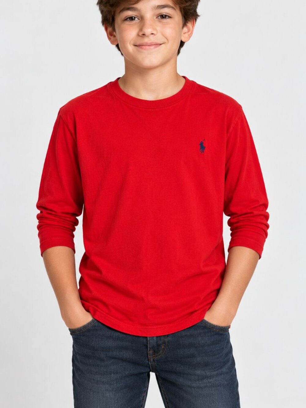 Polo Ralph Lauren Red Short Sleeve Crewneck T-Shirt Boys Youth Pony Logo
